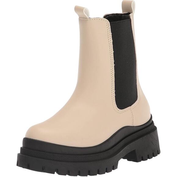 Yoki Women's Ankle Rain Boots Size 7 Cream with Black Accents Water-Resistant - Picture 4 of 10